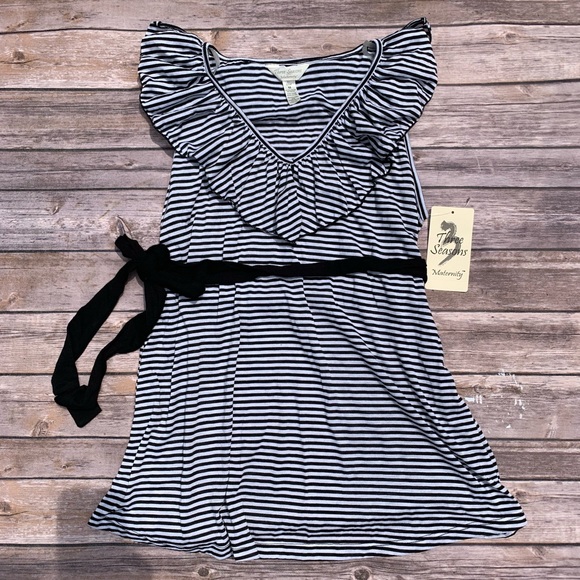 Three Seasons Maternity Tops - **SOLD** Black and white tank